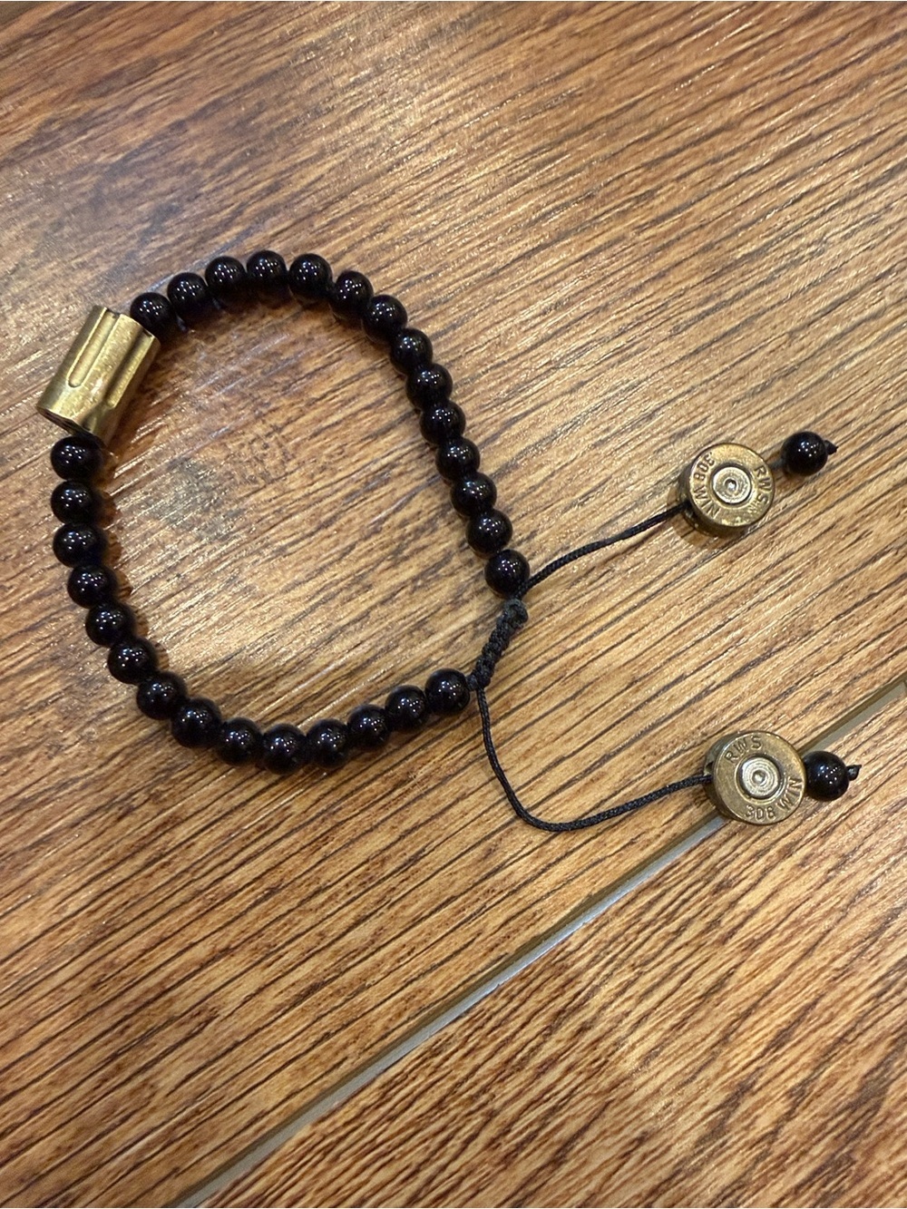 Black Onyx Men's Bracelet with Bullet Accents